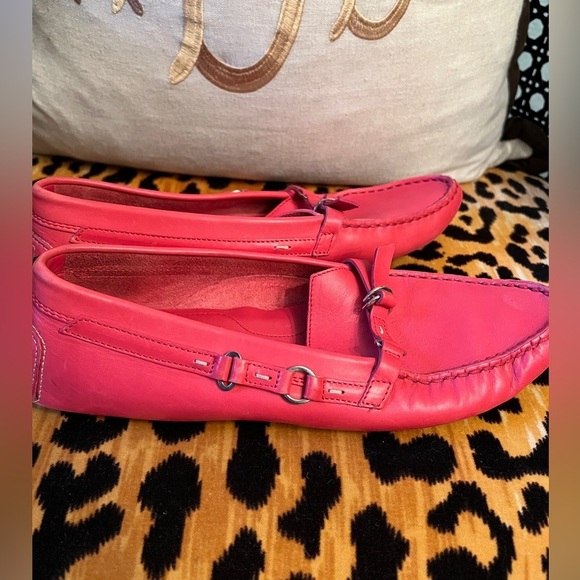 TOD’S Leather Driving Moccasins Loafers Reddish Pink - Picture 3 of 6